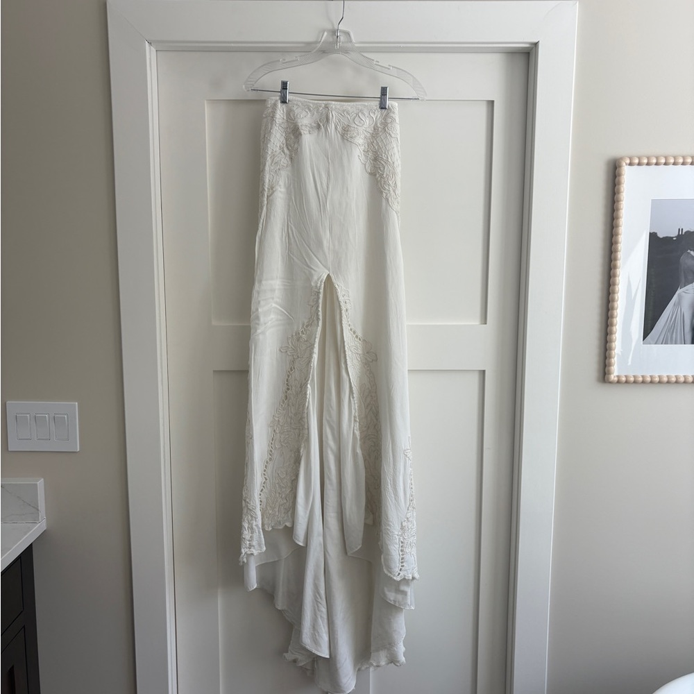 ASOS Cream Maxi Skirt with Lace Detail